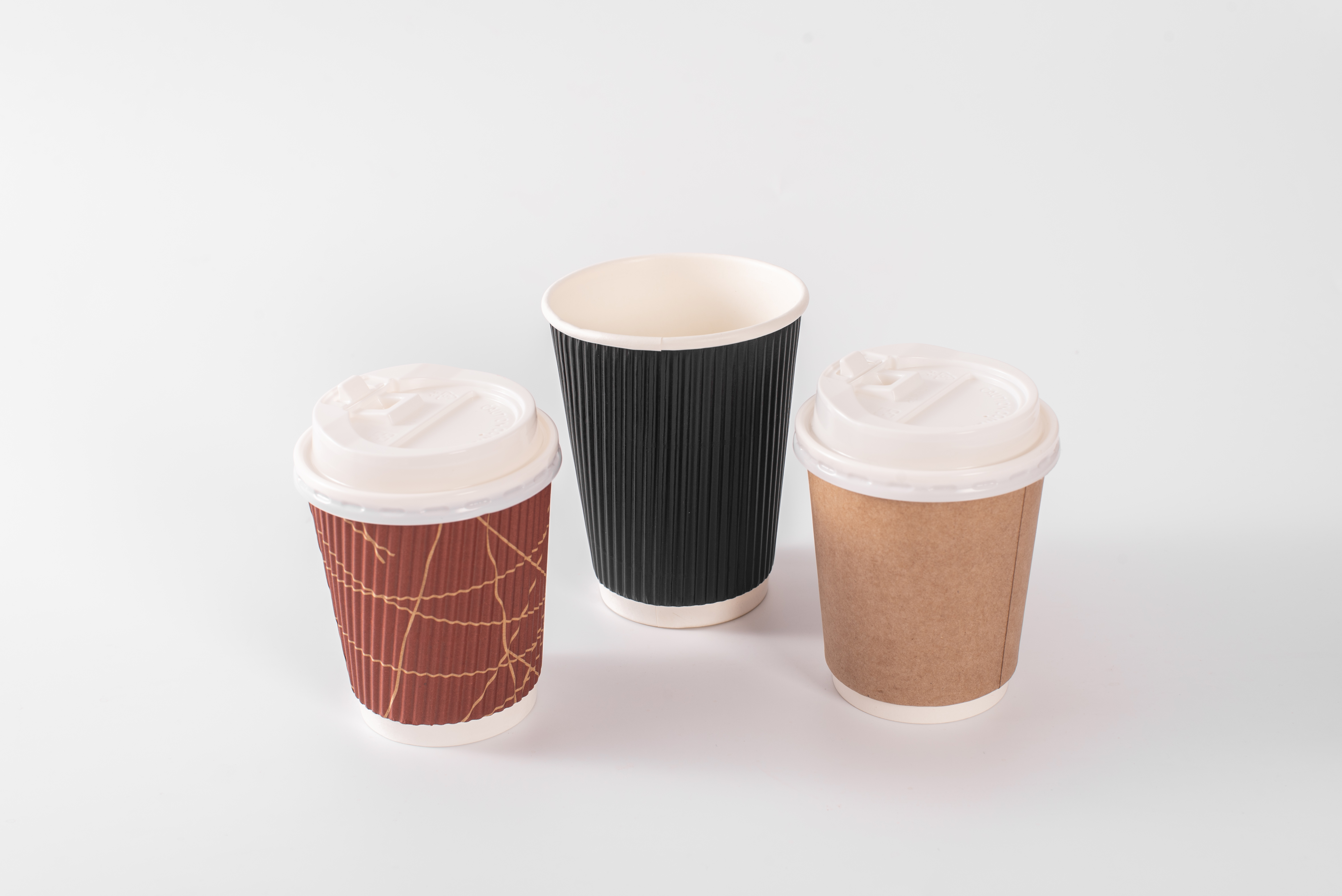 8oz 12oz 16oz一次性单壁/双壁/波纹咖啡纸杯，用于冷饮和热饮